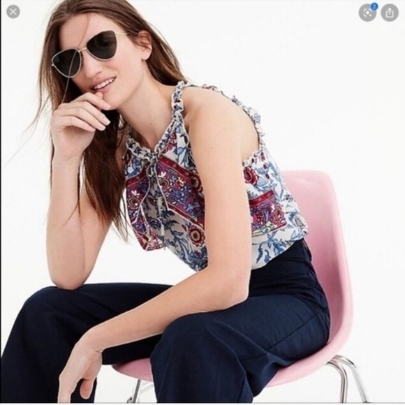 Point Sur Tops - Point Sur Floral Halter Top for J.Crew – Size 0